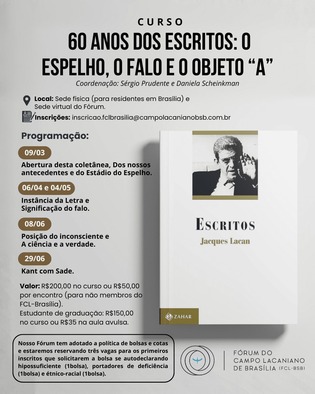 60 anos dos Escritos: o espelho, o falo e o objeto “a”
